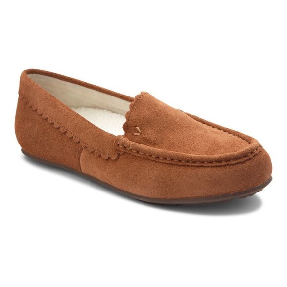Vionic Womens McKenzie Suede Comfort Loafers Toffee Size 5